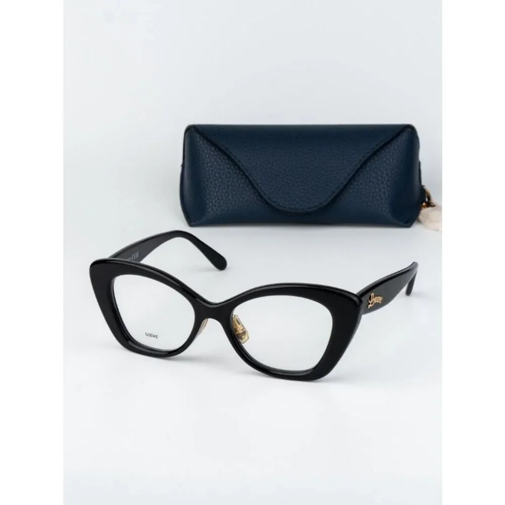 Loewe Women Eyeglasses Black Cat Eye LW50067F 001 NEW AUTHENTIC